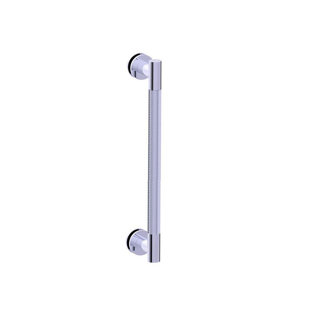 Kartners - CIRCO KNURLED - 18-inch Single Shower Door Handle-Unlacquered Brass - Unlacquered Brass