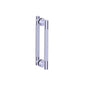 Kartners - CIRCO KNURLED - 12-inch Double Shower Door Handle-Polished Chrome - Polished Chrome
