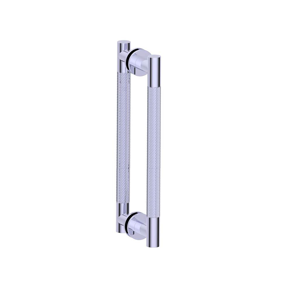 Kartners - CIRCO KNURLED - 18-inch Double Shower Door Handle-Brushed Nickel - Brushed Nickel