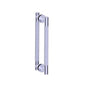 Kartners - CIRCO KNURLED - 18-inch Double Shower Door Handle-Polished Chrome - Polished Chrome