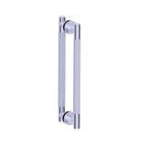 Kartners - CIRCO KNURLED - 24-inch Double Shower Door Handle-Brushed Brass - Brushed Brass