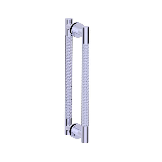 Kartners - CIRCO KNURLED - 24-inch Double Shower Door Handle-Polished Chrome - Polished Chrome