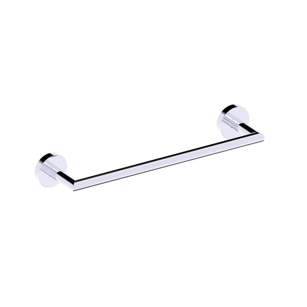 Kartners - BUILDERS - 12-inch Bathroom Towel Bar-Polished Chrome - Polished Chrome