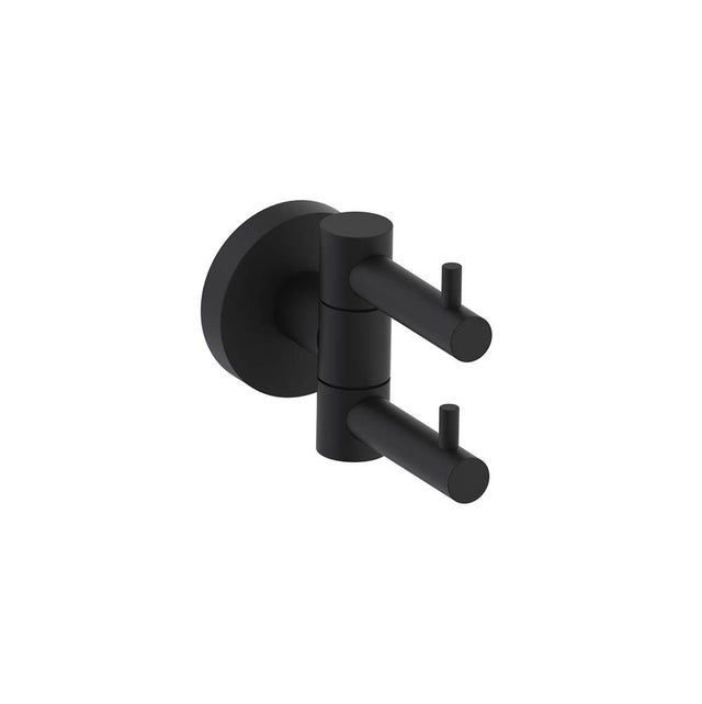 Kartners - BUILDERS - Double Prong Robe Hook-Matte Black - Matte Black