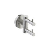 Kartners - BUILDERS - Double Prong Robe Hook-Brushed Nickel - Brushed Nickel