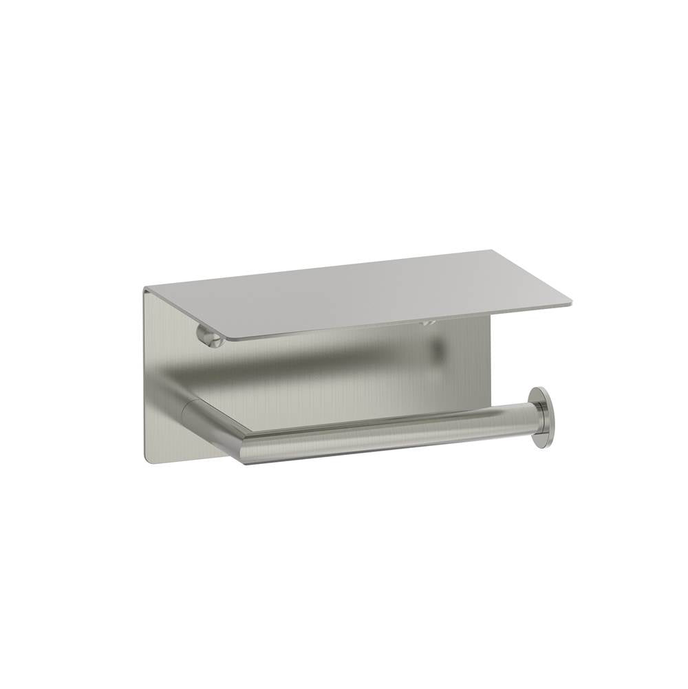 Kartners - BUILDERS - Toilet Paper Holder with Shelf-Brushed Nickel - Brushed Nickel