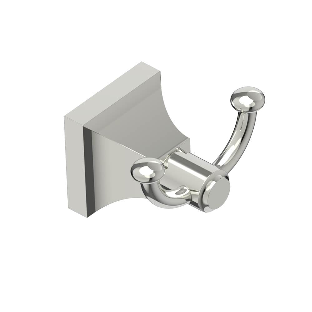 Kartners - GLASGOW - Double Prong Robe Hook-Polished Nickel - Polished Nickel