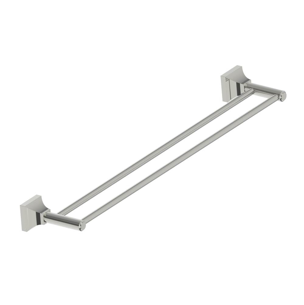 Kartners - GLASGOW - 24-inch Double Bathroom Towel Bar-Polished Nickel - Polished Nickel