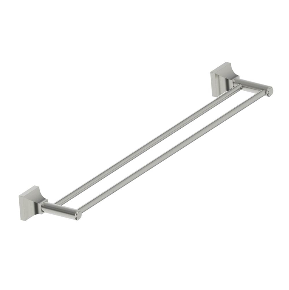 Kartners - GLASGOW - 24-inch Double Bathroom Towel Bar-Brushed Nickel - Brushed Nickel