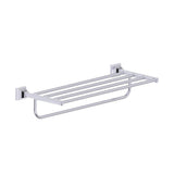 Kartners - GLASGOW - Towel Shelf with Bathroom Towel Bar 21-inch-Polished Chrome - Polished Chrome