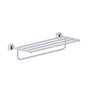 Kartners - GLASGOW - Towel Shelf with Bathroom Towel Bar 21-inch-Polished Chrome - Polished Chrome