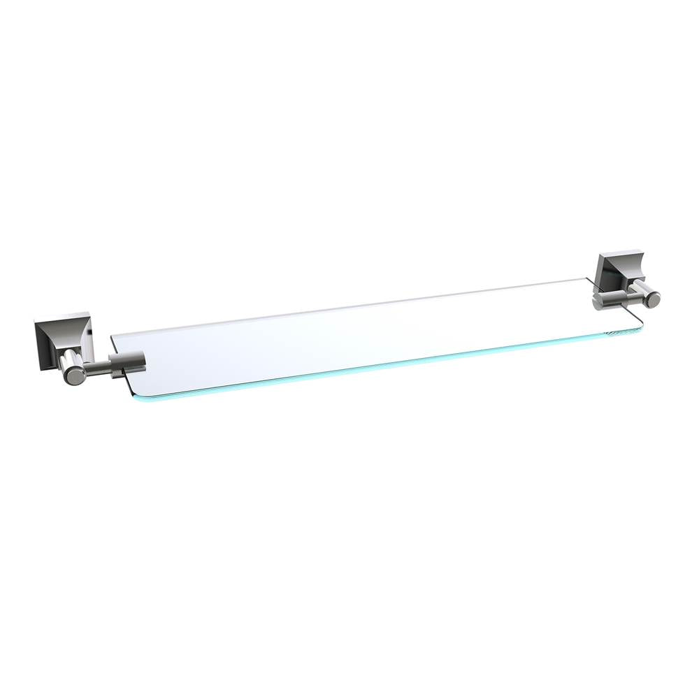 Kartners - GLASGOW - 20-inch Glass Shelf-Brushed Nickel - Brushed Nickel