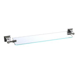 Kartners - GLASGOW - 20-inch Glass Shelf-Brushed Nickel - Brushed Nickel