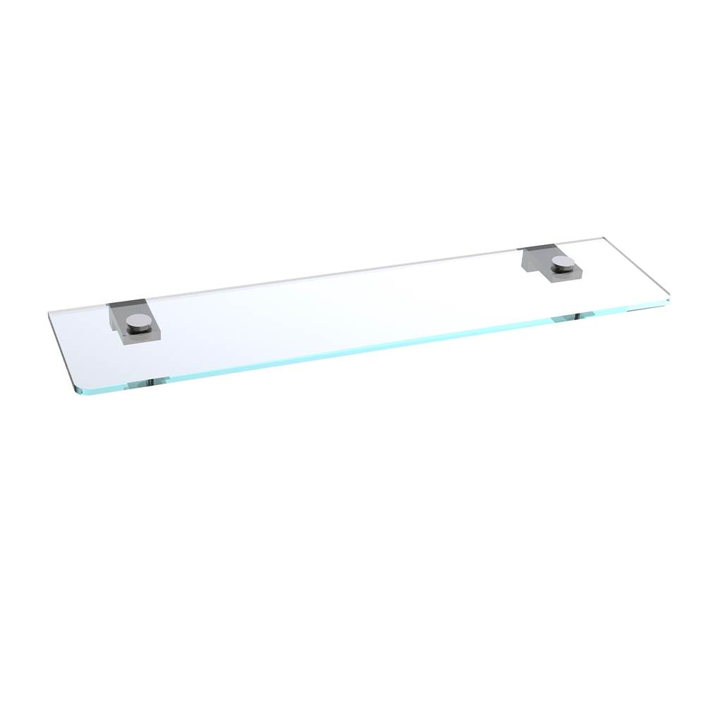 Kartners - NAPLES - 20-inch Glass Shelf-Brushed Nickel - Brushed Nickel