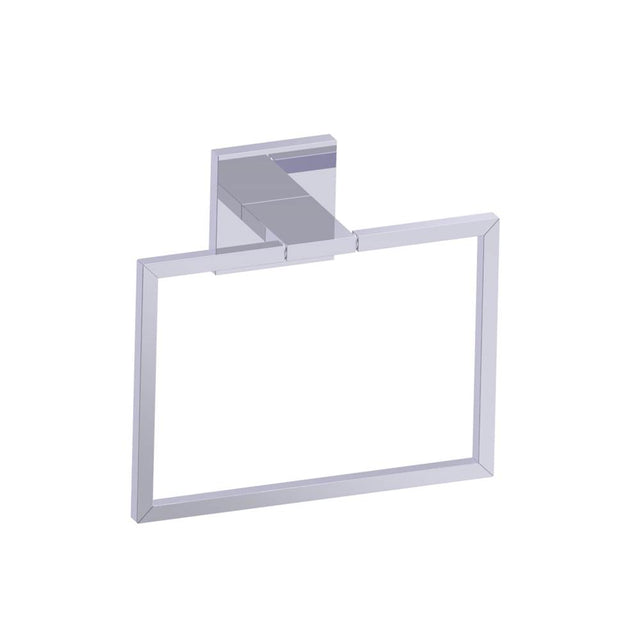 Kartners - HAMBURG - Square Towel Ring -Polished Chrome - Polished Chrome