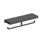 Kartners - HOTEL - Double Toilet Paper Holder with Shelf-Matte Black - Matte Black