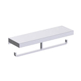 Kartners - HOTEL - Double Toilet Paper Holder with Shelf-Polished Chrome - Polished Chrome