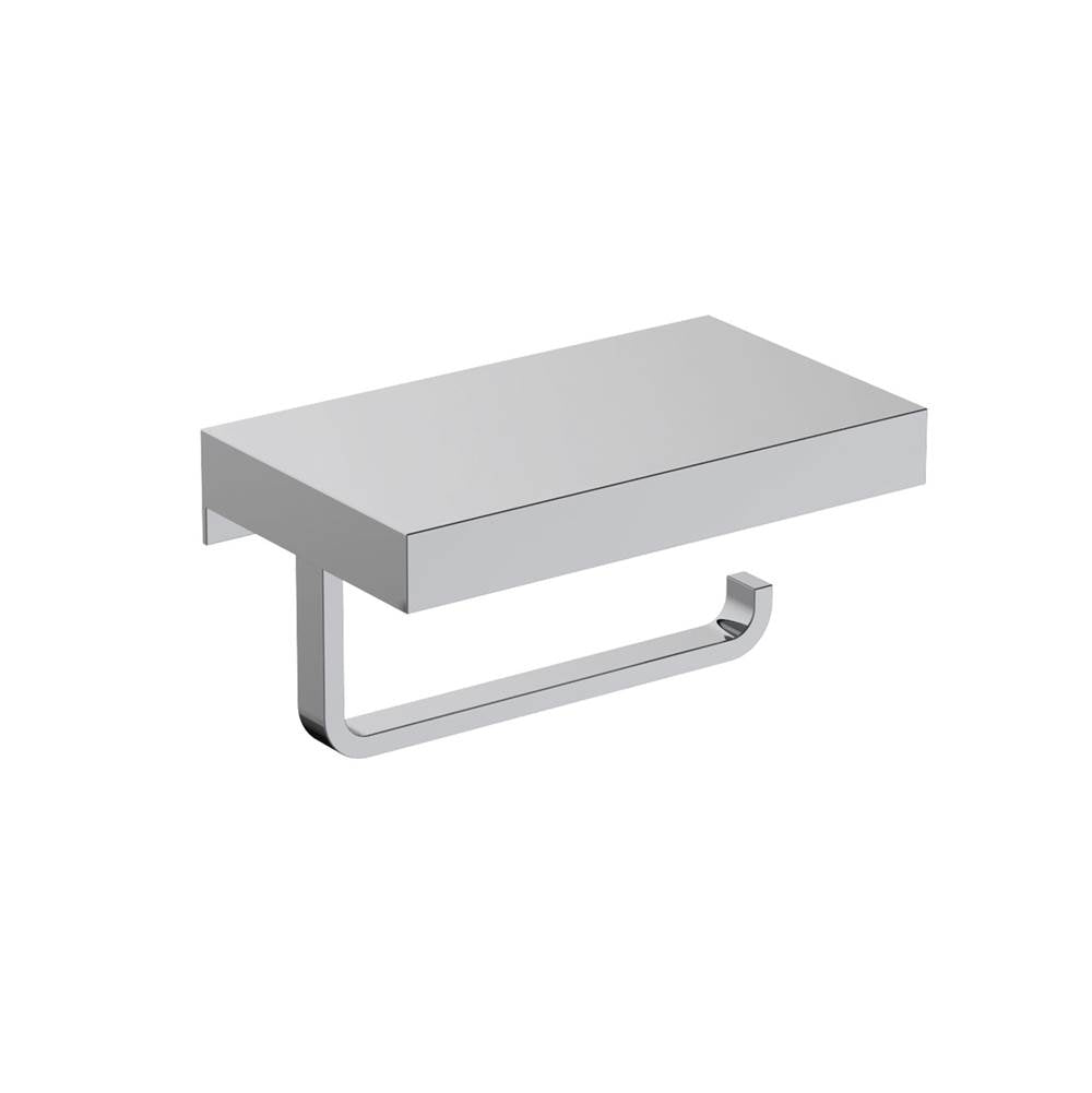 Kartners - HOTEL - Toilet Paper Holder with Shelf-Brushed Nickel - Brushed Nickel