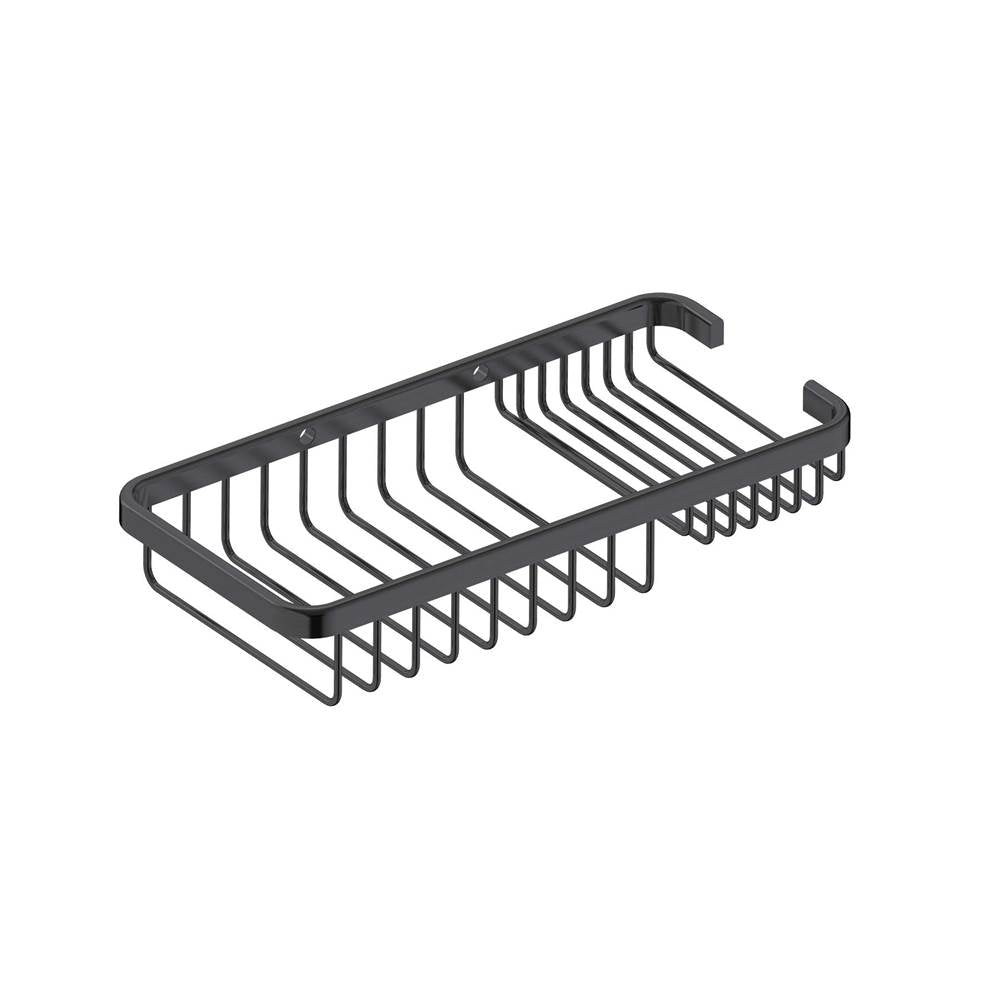 Kartners - Bath & Shower Baskets - Wire Basket with Soap Holder-Matte Black - Matte Black
