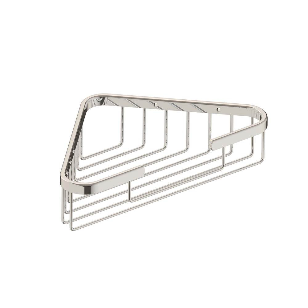 Kartners - Bath & Shower Baskets - Wire Basket - Corner Mount-Polished Nickel - Polished Nickel