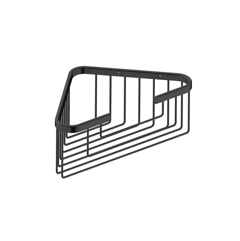 Kartners - Bath & Shower Baskets - Deep Corner Wire Basket-Matte Black - Matte Black