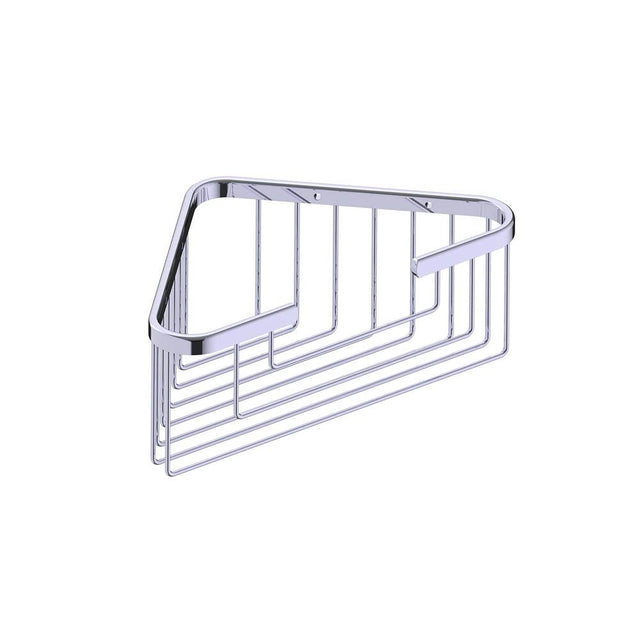 Kartners - Bath & Shower Baskets - Deep Corner Wire Basket-Polished Chrome - Polished Chrome