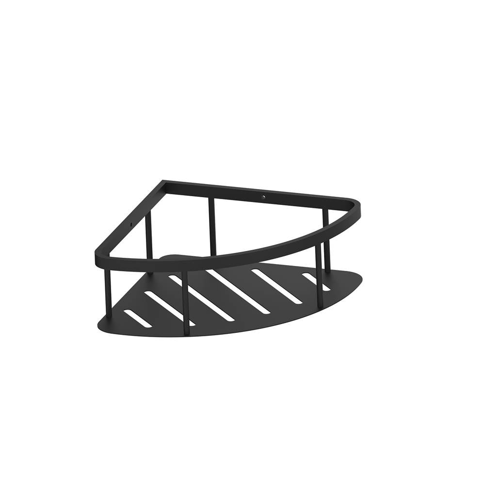 Kartners - Bath & Shower Baskets - Deep Corner Wire Basket-Matte Black - Matte Black