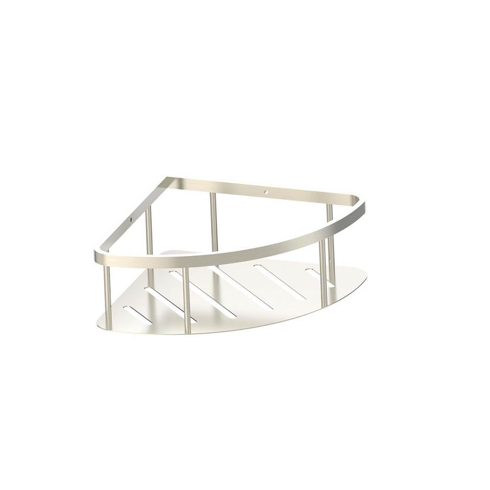 Kartners - Bath & Shower Baskets - Deep Corner Wire Basket-Brushed Nickel - Brushed Nickel