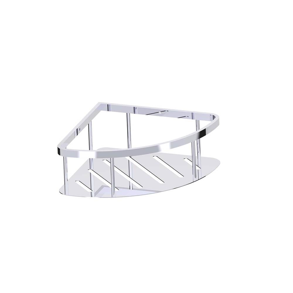 Kartners - Bath & Shower Baskets - Deep Corner Wire Basket-Polished Chrome - Polished Chrome