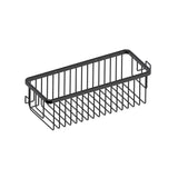 Kartners - Bath & Shower Baskets - Single Wire Basket with Hooks-Matte Black - Matte Black