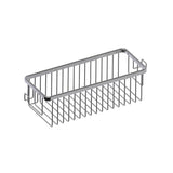 Kartners - Bath & Shower Baskets - Single Wire Basket with Hooks-Brushed Nickel - Brushed Nickel