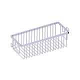 Kartners - Bath & Shower Baskets - Single Wire Basket with Hooks-Polished Chrome - Polished Chrome