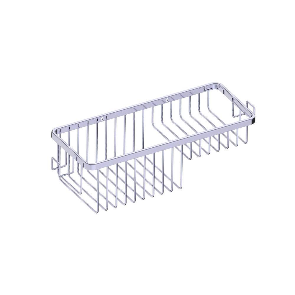 Kartners - Bath & Shower Baskets - Wire Basket with Hooks-Polished Chrome - Polished Chrome