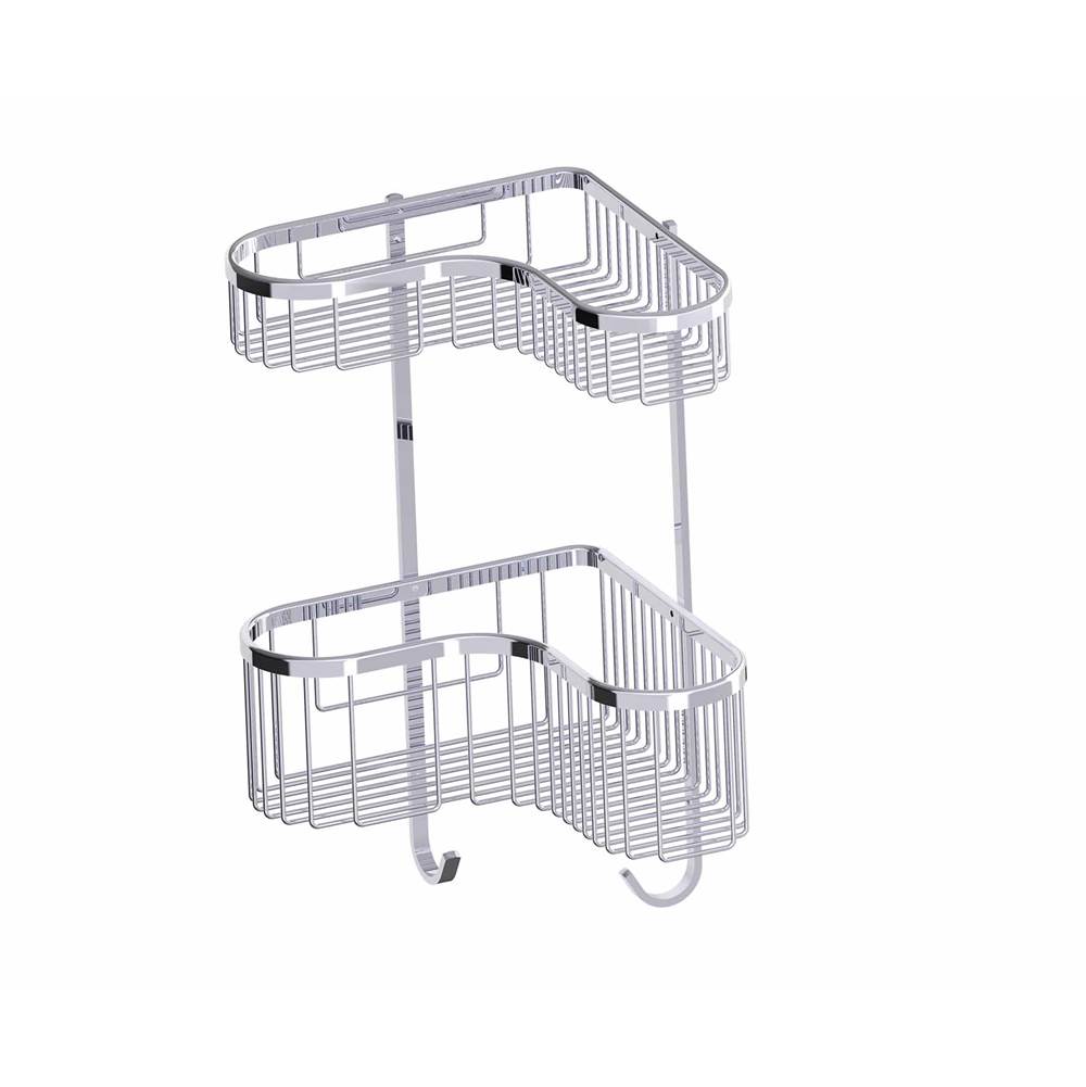 Kartners - Bath & Shower Baskets - Double Wire Basket-Polished Chrome - Polished Chrome