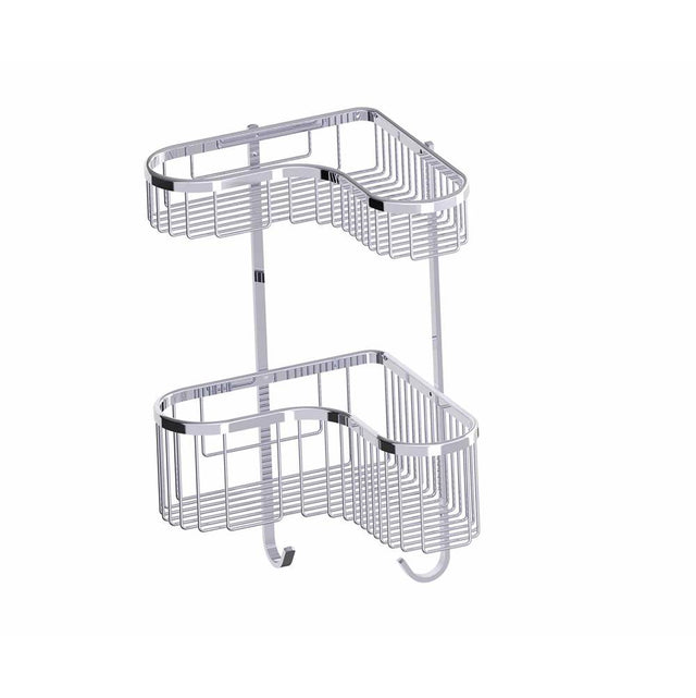 Kartners - Bath & Shower Baskets - Double Wire Basket-Polished Chrome - Polished Chrome