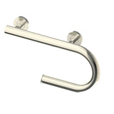 Kartners - Grab Bar with Paper Holder (Left)-Brushed Nickel - Brushed Nickel