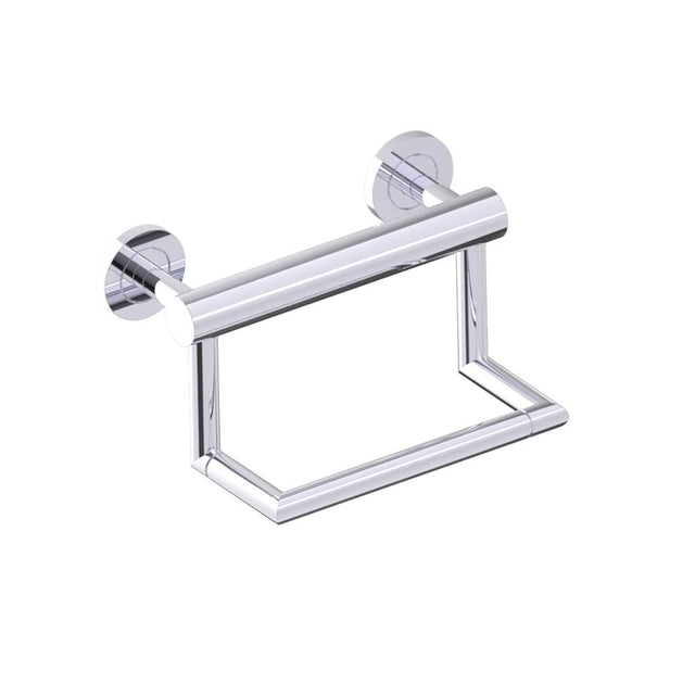 Kartners - 9-inch Pivot Grab Bar with Paper Holder-Polished Chrome - Polished Chrome