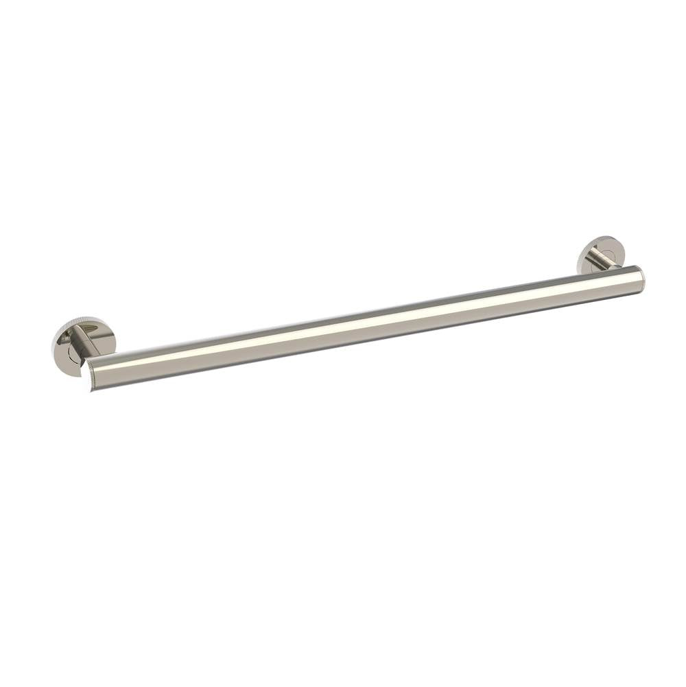 Kartners - 9100K Knurled Series 24-inch Round Grab Bar-Polished Nickel - Polished Nickel