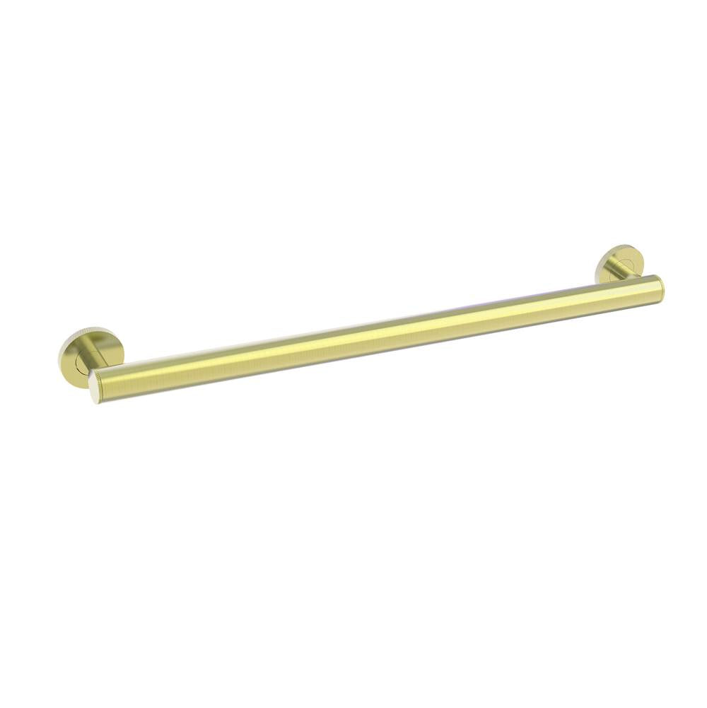 Kartners - 9100K Knurled Series 24-inch Round Grab Bar-Brushed Brass - Brushed Brass