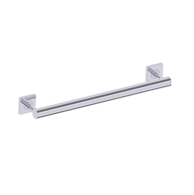 Kartners - 9400 Series 18-inch Round Grab Bar with Square Rosettes- 35mm-Polished Chrome - Polished Chrome
