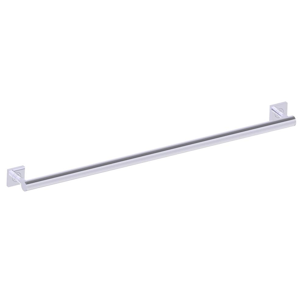 Kartners - 9400 Series 36-inch Round Grab Bar with Square Rosettes 35mm-Polished Chrome - Polished Chrome