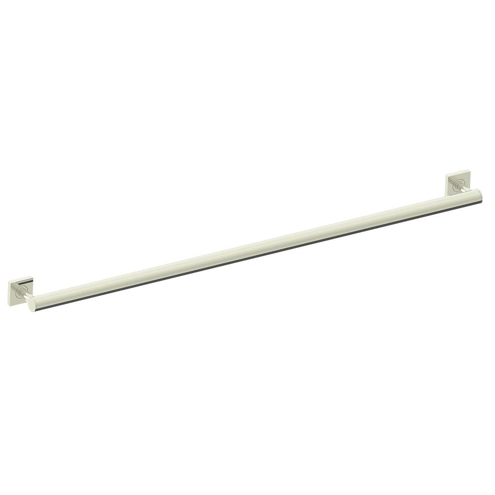 Kartners - 9400 Series 42-inch Round Grab Bar with Square Rosettes 35mm-Polished Nickel - Polished Nickel