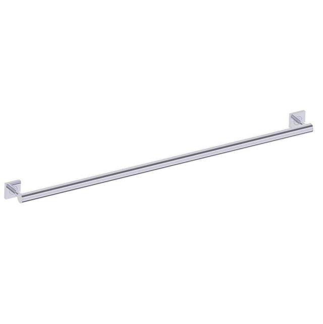 Kartners - 9400 Series 42-inch Round Grab Bar with Square Rosettes 35mm-Polished Chrome - Polished Chrome