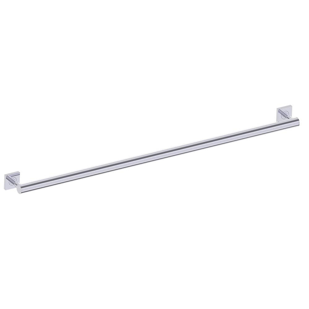 Kartners - 9400 Series 42-inch Round Grab Bar with Square Rosettes-Polished Chrome - Polished Chrome