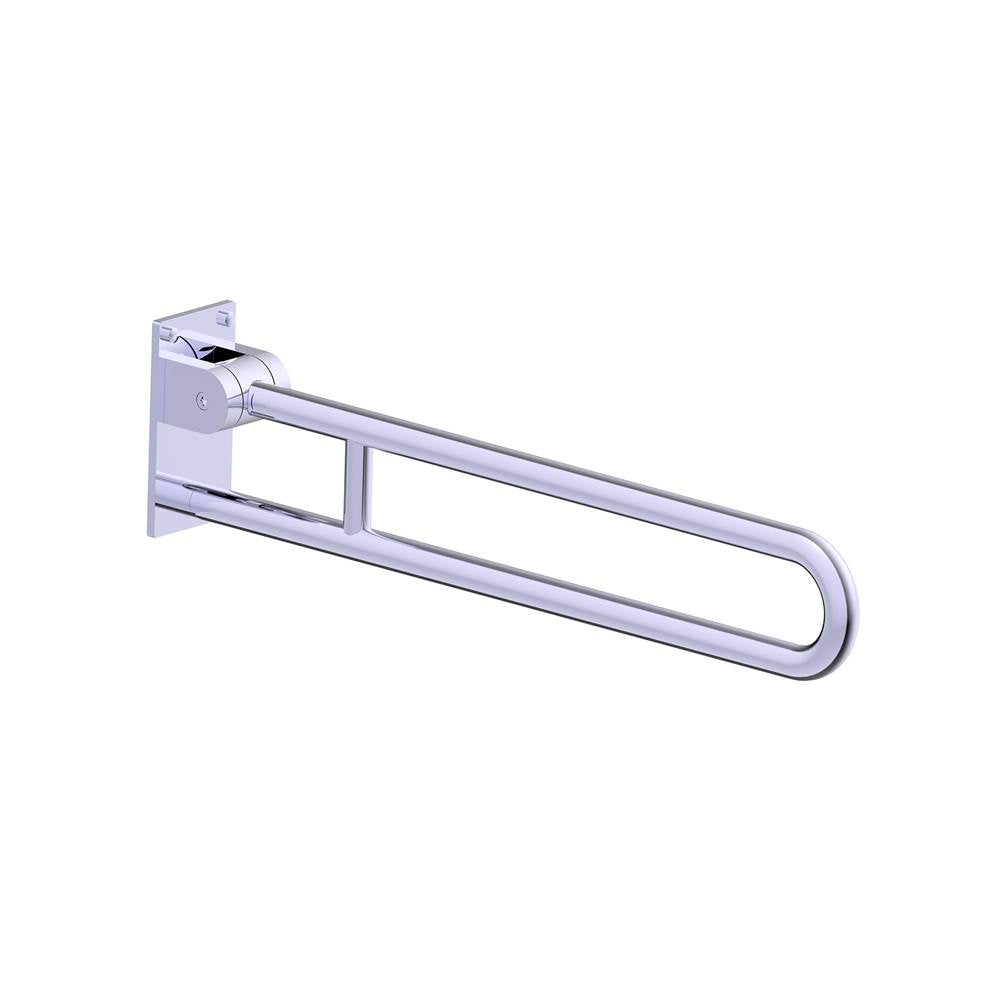 Kartners - BERLIN - Fold Down Grab Bar-Polished Chrome - Polished Chrome