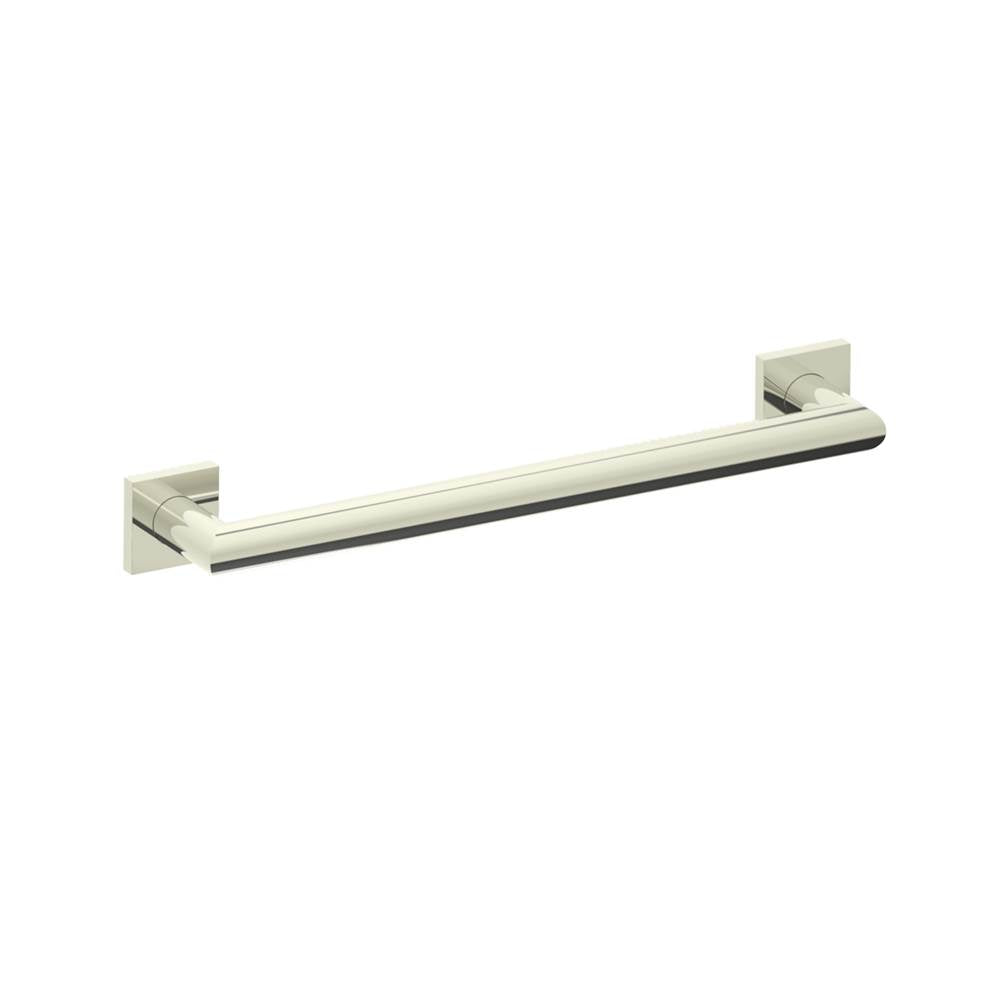 Kartners - 9600 Series 12-inch Mitered Grab Bar with Square Rosettes-Polished Nickel - Polished Nickel
