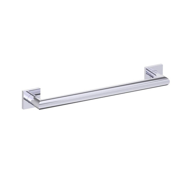 Kartners - 9600 Series 12-inch Mitered Grab Bar with Square Rosettes-Polished Chrome - Polished Chrome