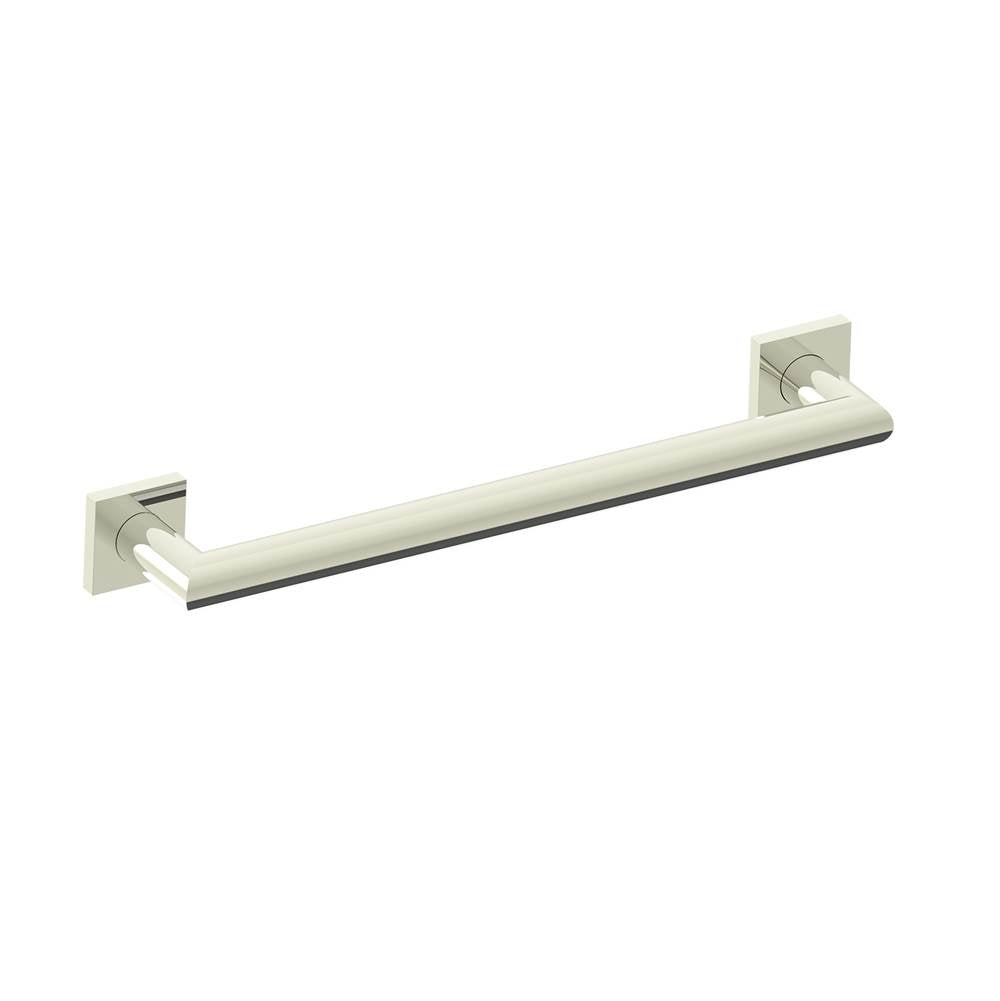 Kartners - 9600 Series 18-inch Mitered Grab Bar with Square Rosettes-Polished Nickel - Polished Nickel