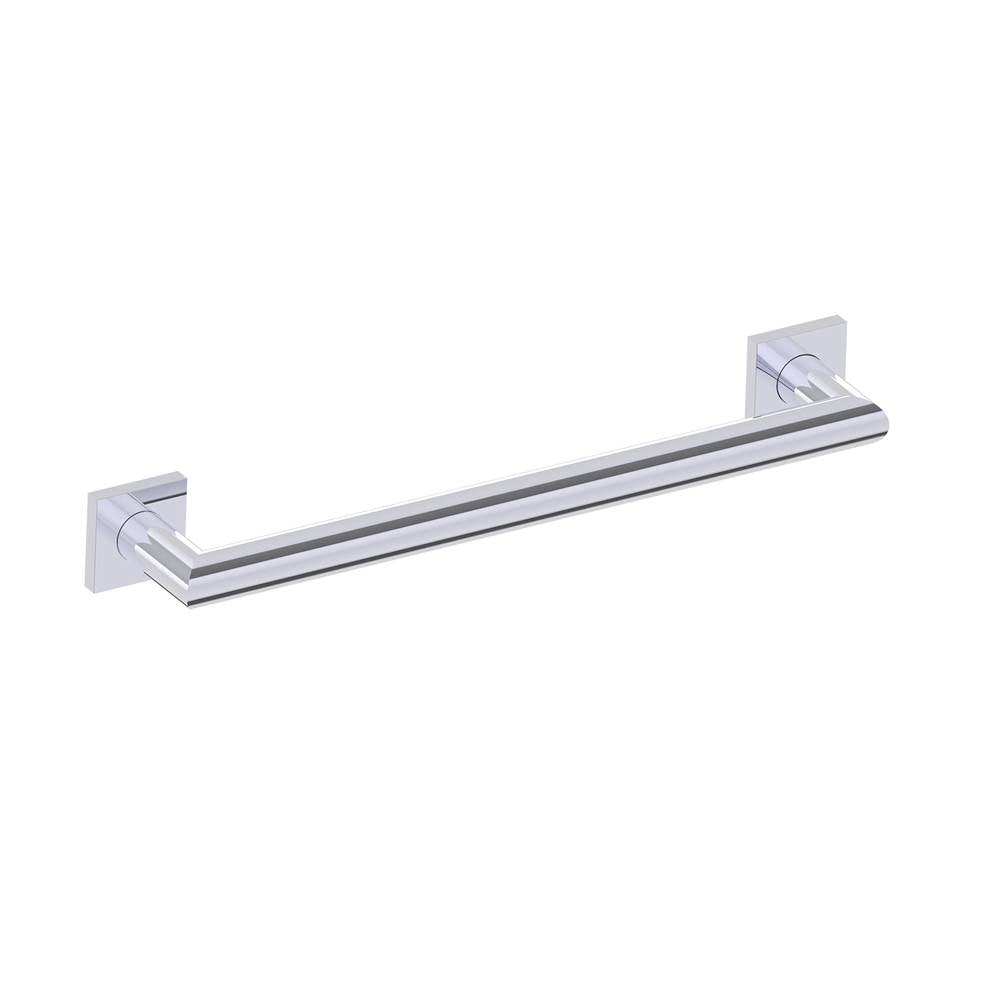 Kartners - 9600 Series 18-inch Mitered Grab Bar with Square Rosettes-Polished Chrome - Polished Chrome