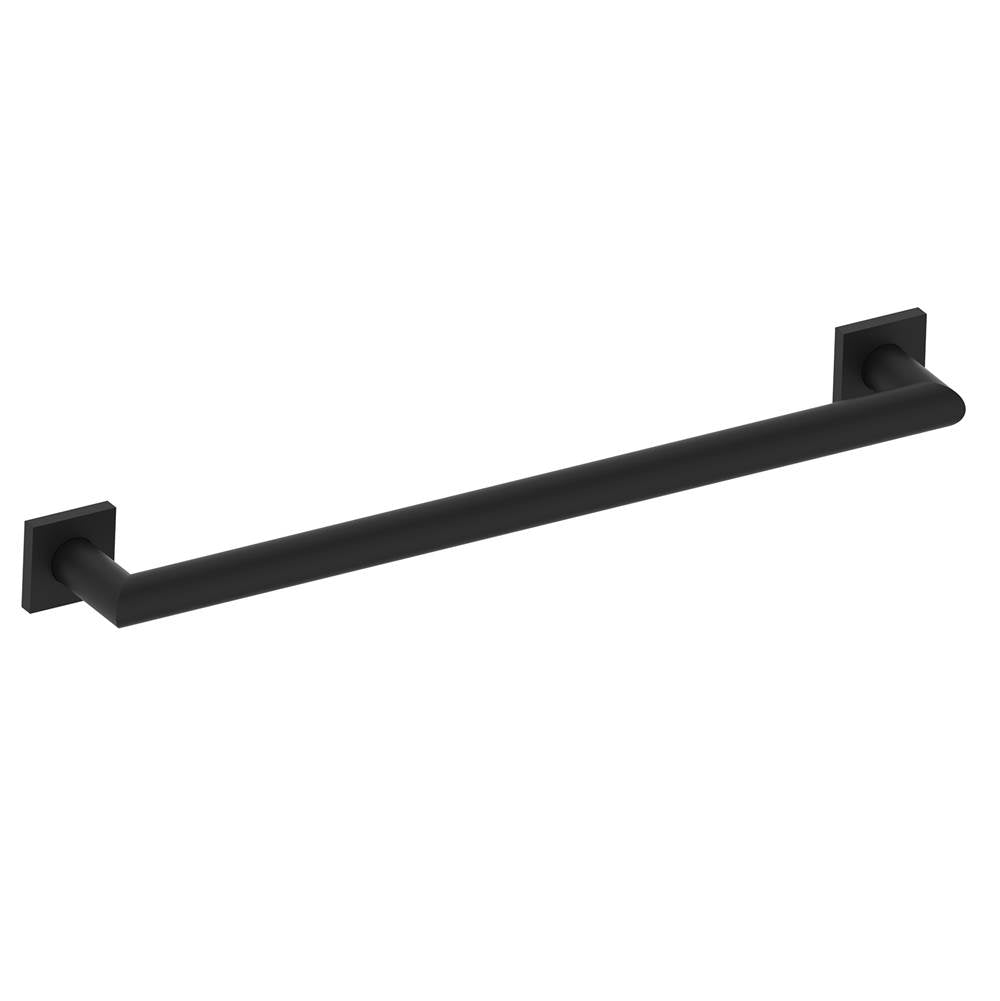 Kartners - 9600 Series 24-inch Mitered Grab Bar with Square Rosettes-Matte Black - Matte Black